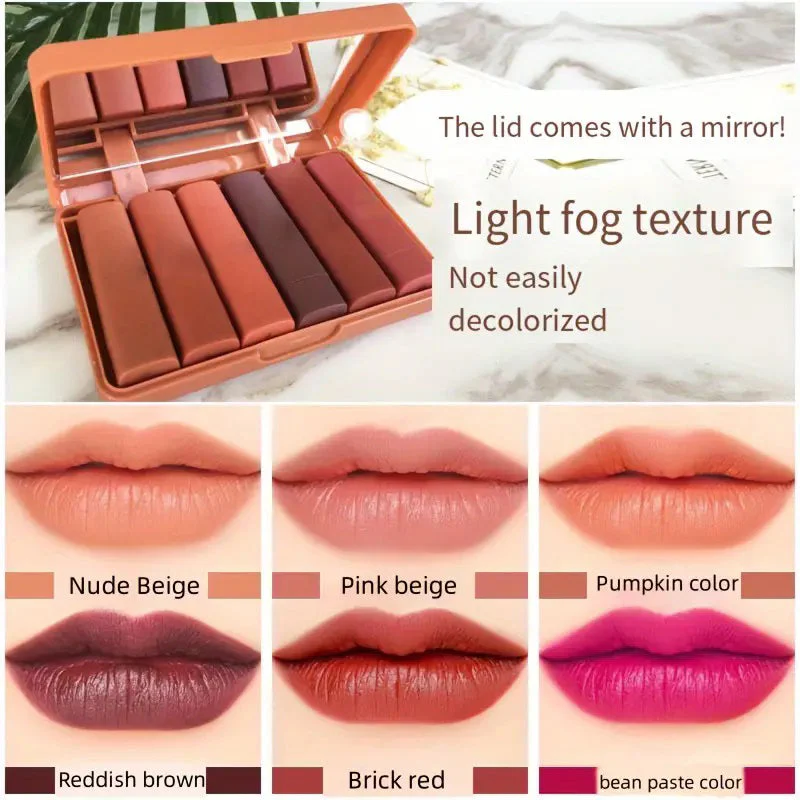 6 Pcs Matte Misty Lipstick Set - Image 3